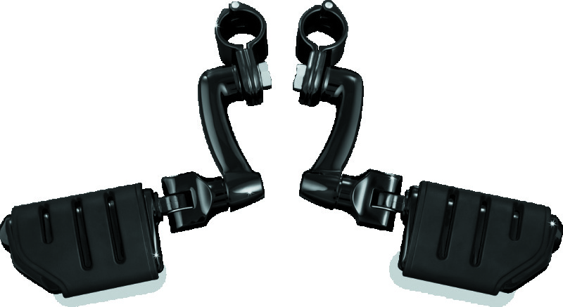 Kuryakyn Longhorn Offset Highway Pegs 7599 Foot Pegs, Pegs, Trident Dually Style, Steel, Black Powdercoated, Pair thumbnail 2