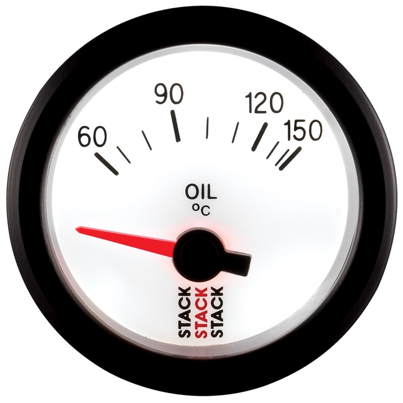 Autometer Stack 52mm 60-150 Deg C M10 Male Electric Oil Temp Gauge - White thumbnail 4