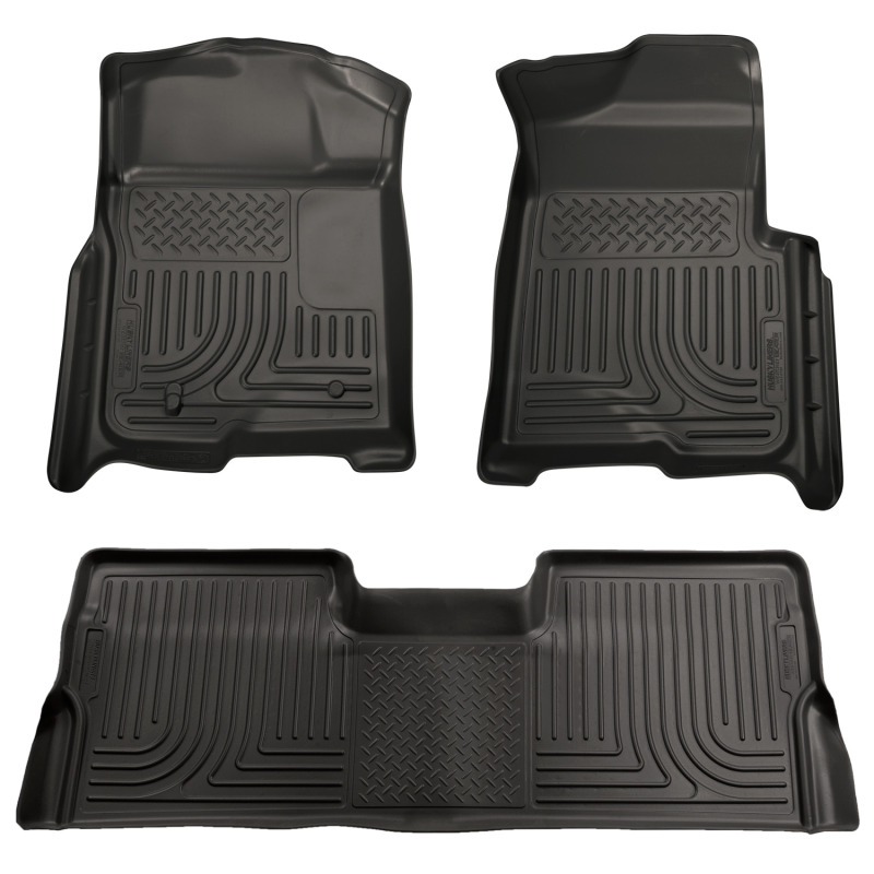 Husky Liners 08-10 Ford SD Crew Cab WeatherBeater Combo Black Floor Liners (w/o Manual Trans Case) thumbnail 2