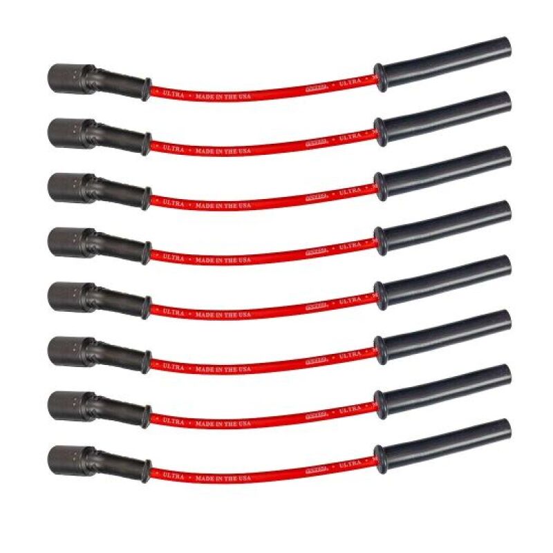 Moroso 99-13 GM LS/LQ 4.8/5.3/5.7/6.0/6.2L Ultra 350 8mm Multi-Angle Boot Spark Plug Wire Set - Red