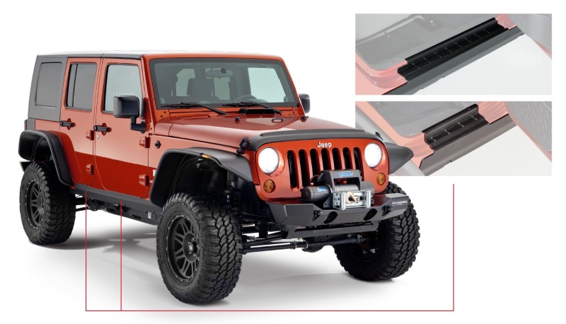 Bushwacker 07-18 Jeep Wrangler Unlimited Trail Armor Rocker Panel and Sill Plate Cover - Black thumbnail 3