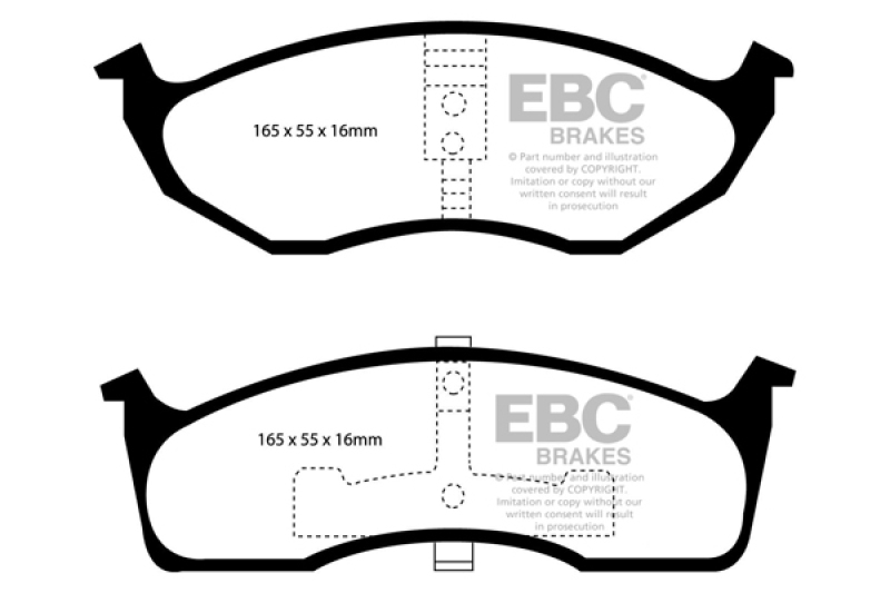 EBC 99-04 Chrysler 300M 3.5 Yellowstuff Front Brake Pads thumbnail 5