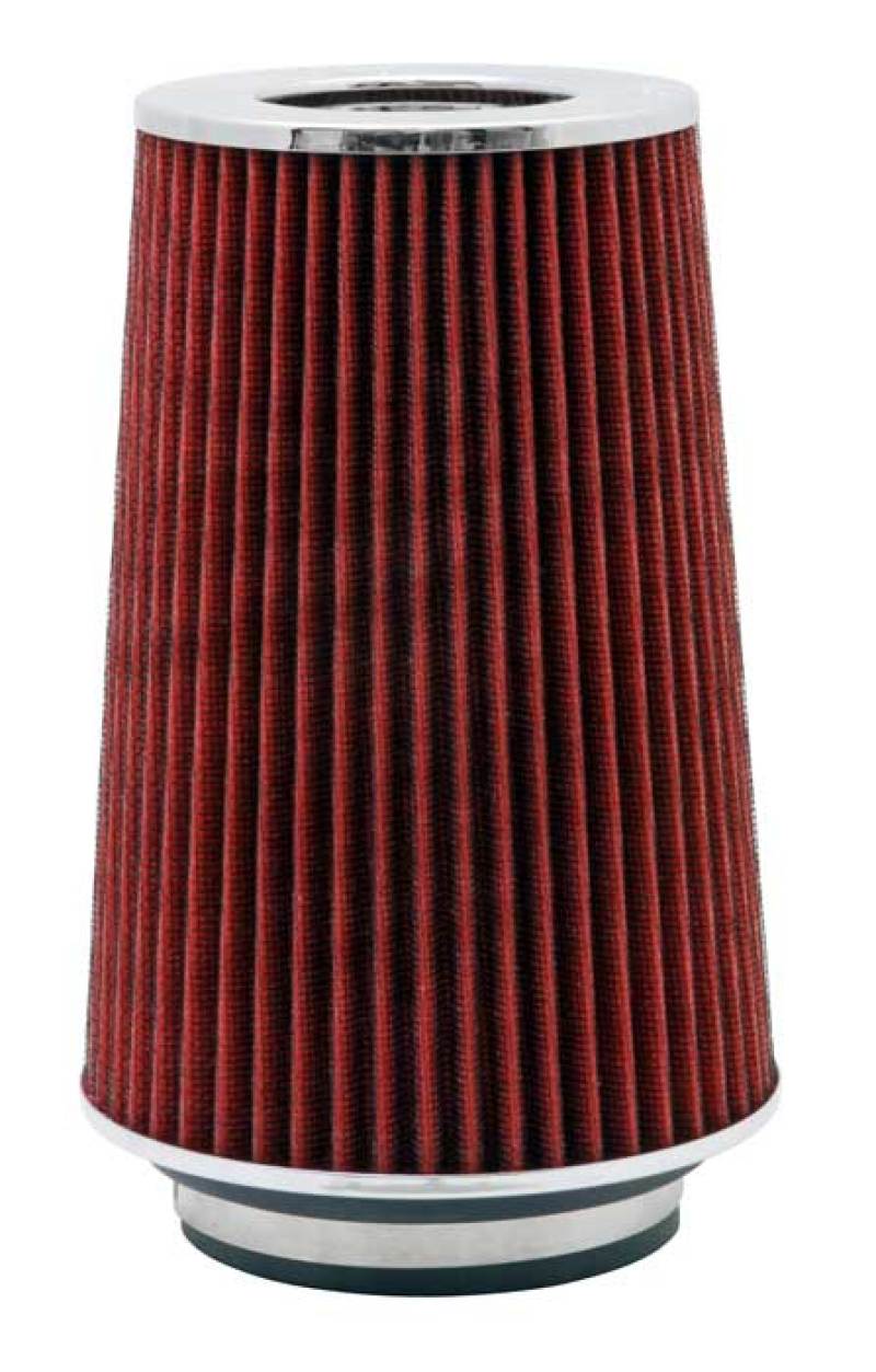 K&N Universal Air Filter Chrome Round Tapered Red - 4in Flange ID x 1.125in Flange Length x 9.5in H thumbnail 7