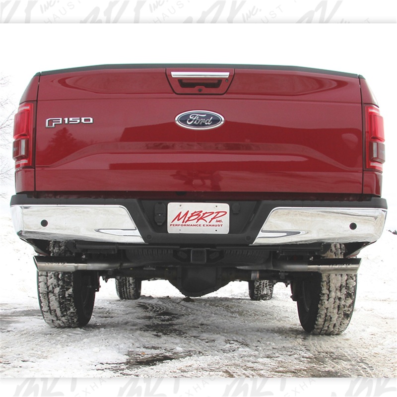 MBRP 2015 Ford F-150 2.7L / 3.5L EcoBoost 2.5in Cat Back Dual Side Split Alum Exhaust System thumbnail 9