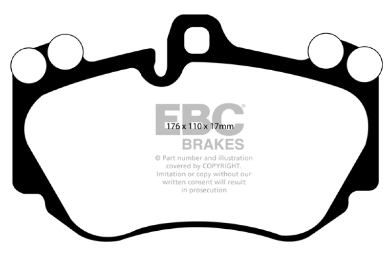 EBC 05-07 Porsche Cayenne 4.5 (380mm Rotors) Extra Duty Front Brake Pads thumbnail 2