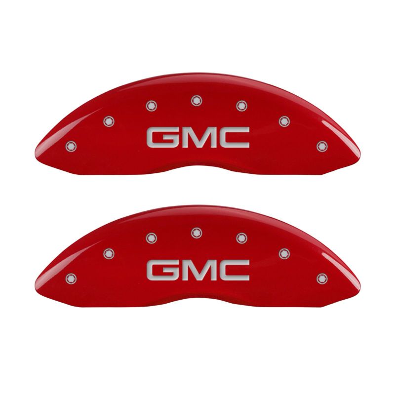 MGP 4 Caliper Covers Engraved Front & Rear GMC Red Finish Silver Char 2011 GMC Savana 2500 thumbnail 7