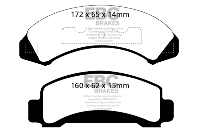 EBC 87-88 Ford Aerostar 2.3 Ultimax2 Front Brake Pads thumbnail 4