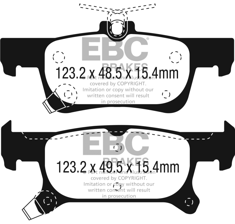 EBC 2016+ Buick Envision 2.0L Turbo Ultimax2 Rear Brake Pads thumbnail 5
