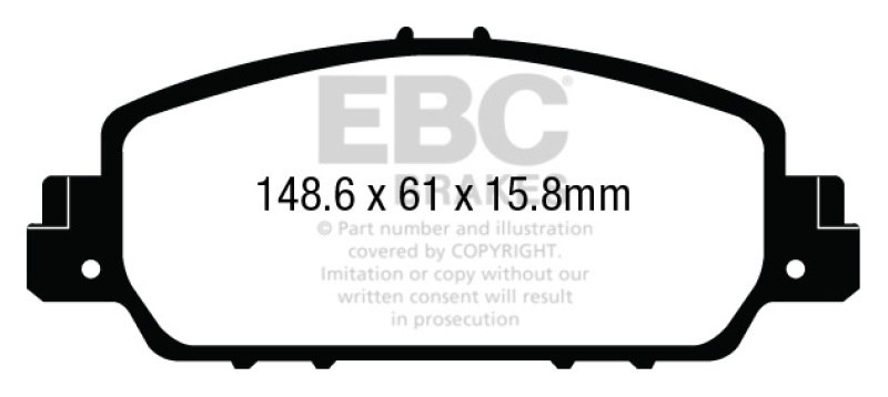 EBC 13+ Honda Accord Coupe 2.4 EX Yellowstuff Front Brake Pads thumbnail 7