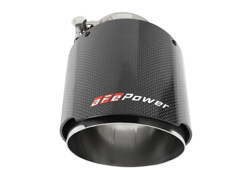 aFe MACH Force-Xp 304 SS Clamp-On Exhaust Tip 2.5in. Inlet / 4.5in. Outlet / 7in. L - Carbon Fiber thumbnail 9