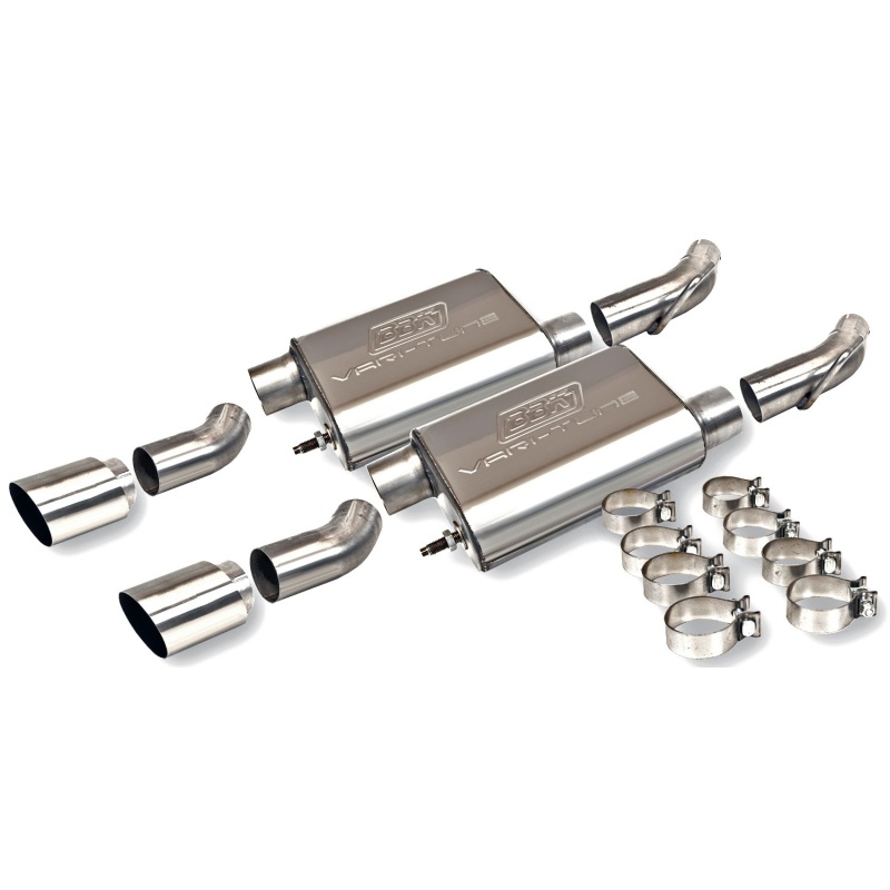 BBK Vari-Tune Axle Back Exhaust Kit 2 Adjustable Performance Mufflers 2-3/4 Pipe 4 in. Tips thumbnail 7