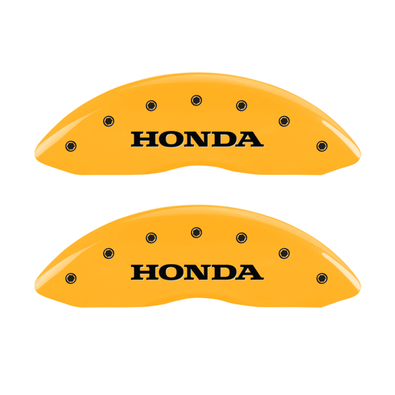 MGP 4 Caliper Covers Engraved Front Honda Engraved Rear H Logo Yellow finish black ch thumbnail 5