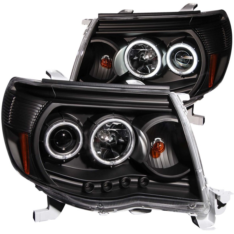 ANZO 2005-2011 Toyota Tacoma Projector Headlights w/ Halo Black thumbnail 8