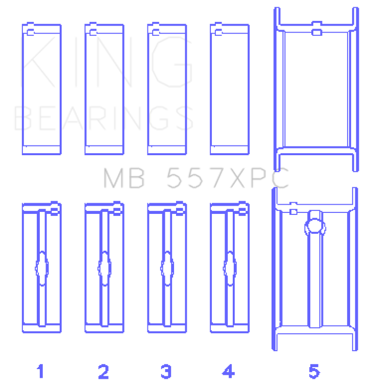 King Engine Bearings General Motors 262/ 267/ 302/ 307/ 327/ 350 pMaxBlack Coated Main Bearing Set thumbnail 4