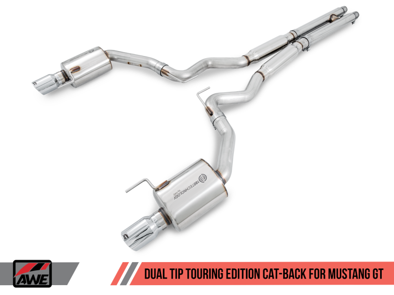 AWE Tuning S550 Mustang GT Cat-Back Exhaust - Touring Edition (Chrome Silver Tips) thumbnail 6