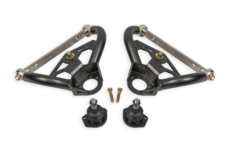 BMR 78-87 GM G-Body Adjustable Upper A-Arms Standard Ball Joint - Black Hammertone