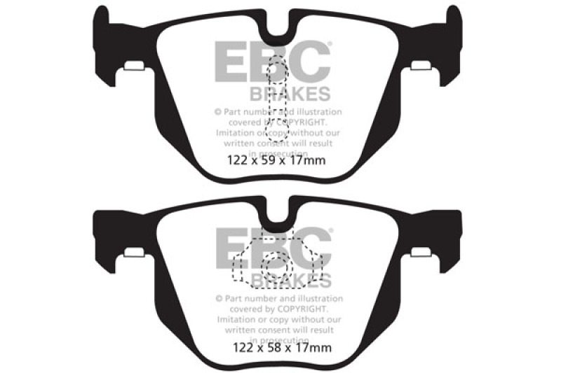 EBC 10-14 BMW X5 3.0 Turbo (35) Redstuff Rear Brake Pads thumbnail 6
