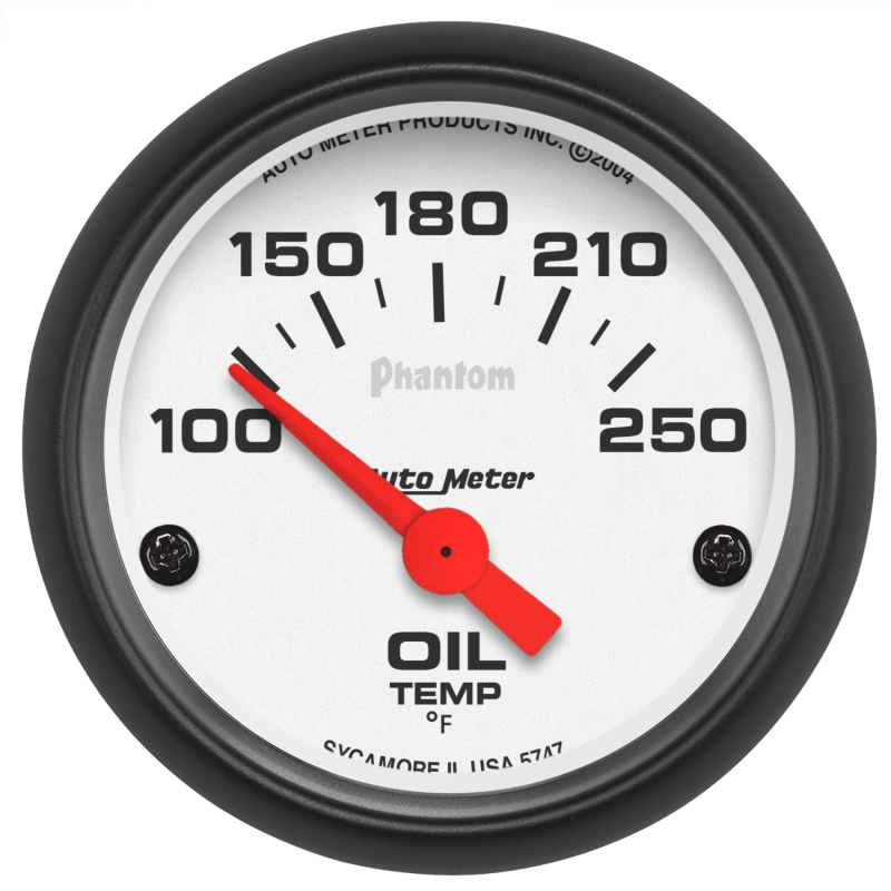 Autometer Phantom 52mm Oil Temp 100-250 F Electronic Gauge Kit thumbnail 3