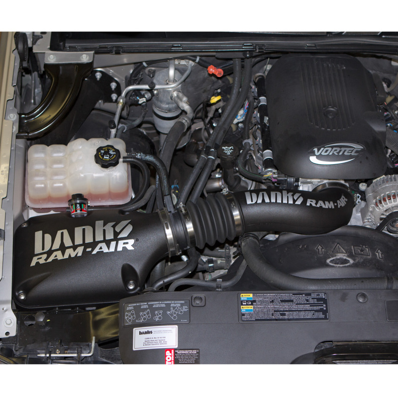 Banks Power Ram-Air Intake Systems 41802 Air Intake, System, Black Polyethylene Tube, Cotton Gauze Filter, Oiled, Red, Chevy, GMC, 1500, 4.8L, 5.3L, 6.0L, 6.2L, Electric Fan, Kit thumbnail 9