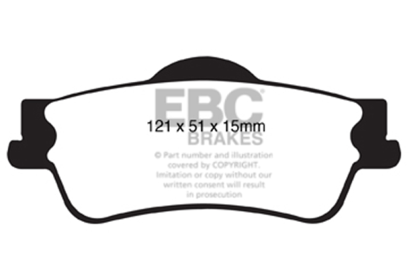 EBC 11+ Chevrolet Caprice 3.6 Redstuff Rear Brake Pads thumbnail 4