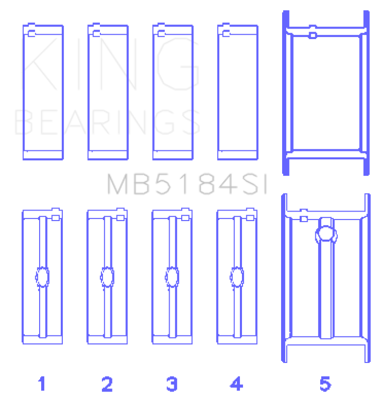 King Engine Bearings GM 262/302/327/350 (Size .010) Main Bearing Set thumbnail 2