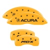 MGP 4 Caliper Covers Engraved Front Acura Engraved Rear MDX Yellow finish black ch thumbnail 8