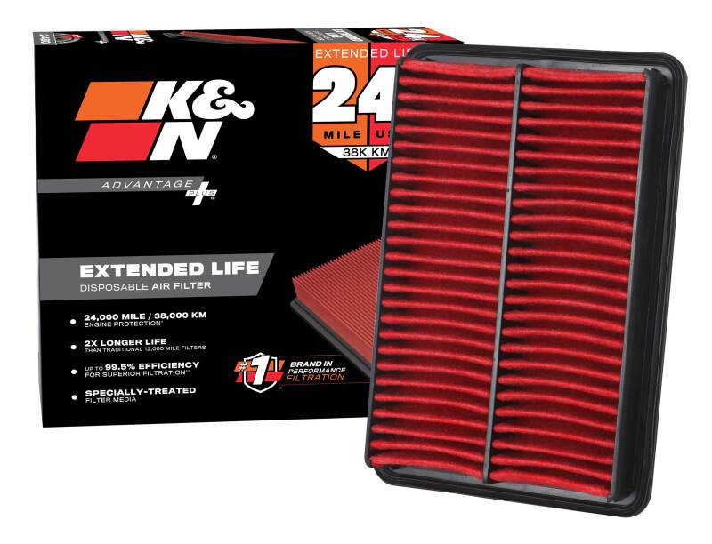 K&N Advantage Plus Air Filter 24K Miles Mazda 3 L4-2.0L F/I 12-18 thumbnail 2