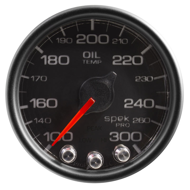 Autometer Spek-Pro Gauge Oil Temp 2 1/16in 300f Stepper Motor W/Peak & Warn Blk/Blk thumbnail 7