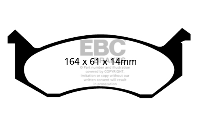 EBC 96-97 Dodge Ram Van B1500 Yellowstuff Front Brake Pads thumbnail 3