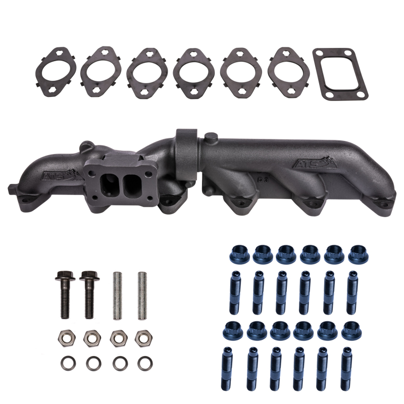 ATS Diesel 03-07 5.9L Cummins 2-Piece T3 Pulse Flow Exhaust Manifold Kit w/ Gaskets & Hardware