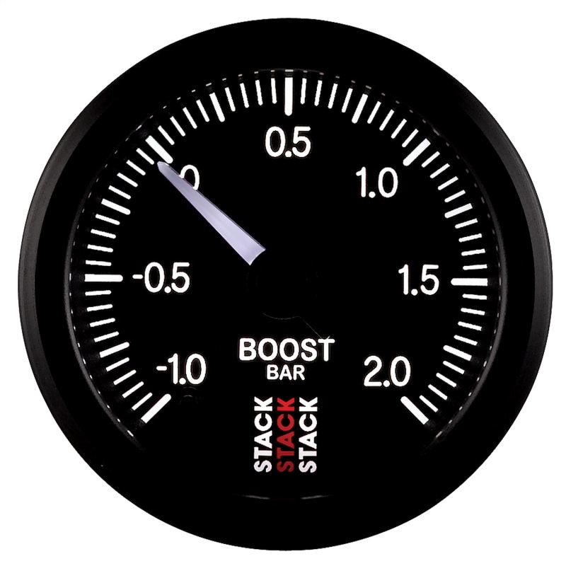 Autometer Stack 52mm -1 to +2 Bar (Incl T-Fitting) Pro Stepper Motor Boost Pressure Gauge - Black thumbnail 3