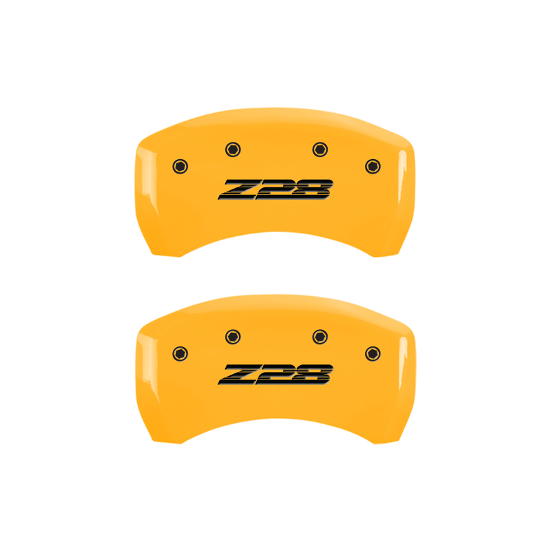 MGP 4 Caliper Covers Engraved Front Camaro Rear Z28 Yellow Finish Black Char 2000 Chevy Camaro thumbnail 6