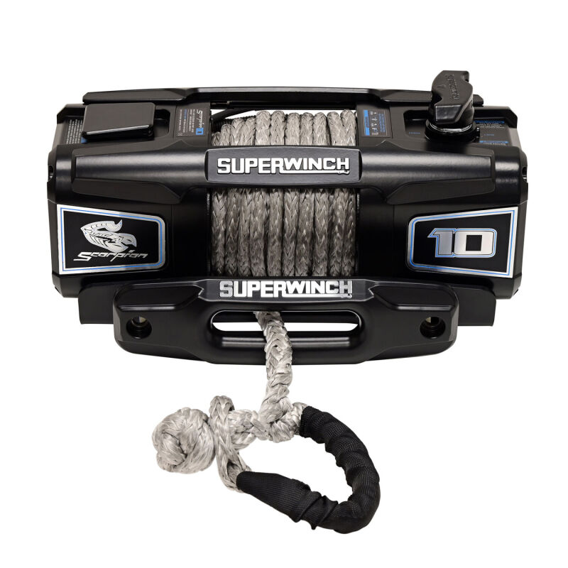Superwinch 10000 LBS 12V DC 3/8in x 54ft Synthetic Rope Scorpion 10000SR Winch - Black Powdercoat
Winch