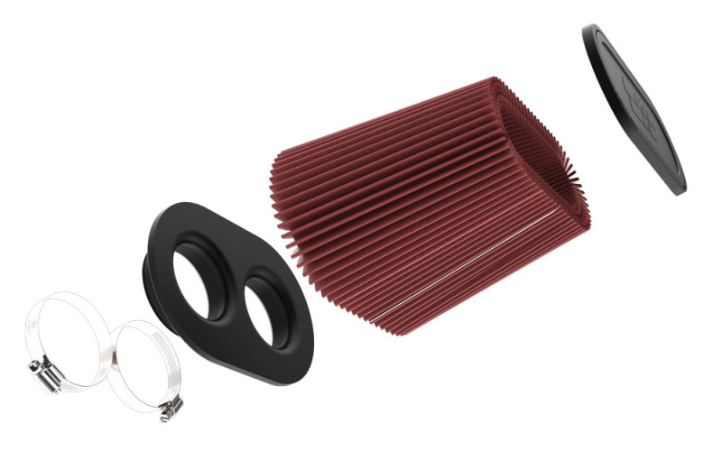 K&N Universal Clamp-On Air Filter 3in Dual Flange 9in x 6in Base 7.5in x 3.688in Top 7.5in Height thumbnail 3