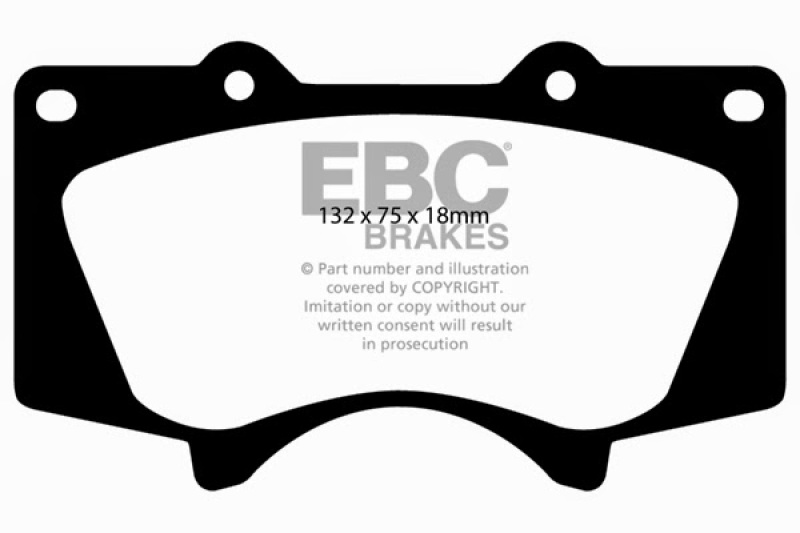 EBC 10+ Lexus GX460 4.6 Extra Duty Front Brake Pads thumbnail 3