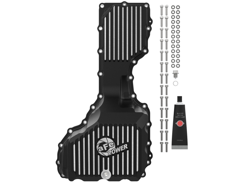 AFE Power Oil Pans 46-71370B aFe POWER Pro Series Engine Pan Black w/ Machined Fins GM Diesel Trucks 20-25 V8-6.6L (td) L5P thumbnail 8