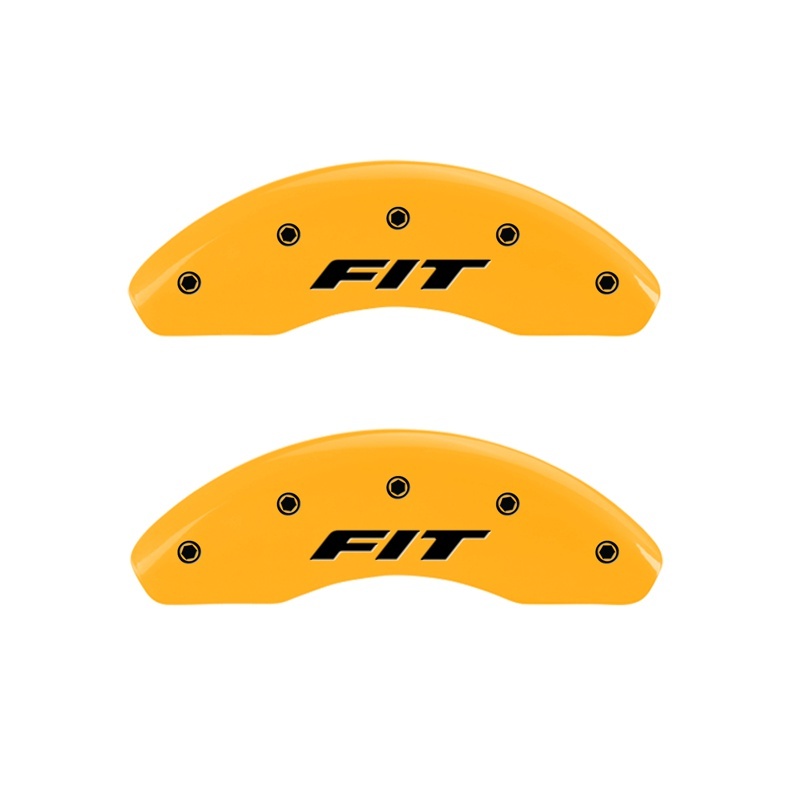 MGP Front set 2 Caliper Covers Engraved Front FIT Yellow finish black ch thumbnail 4