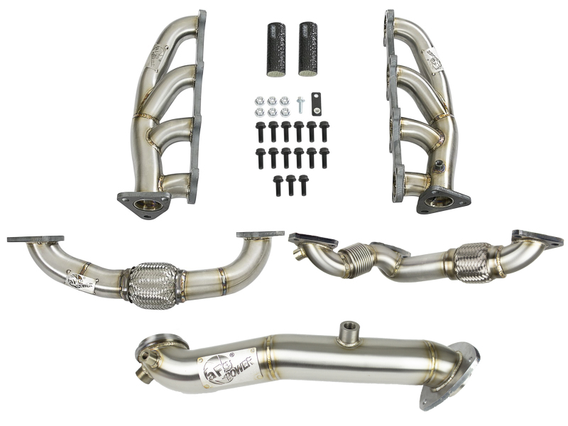 aFe Twisted Steel Header & Connection Pipe Combo GM Diesel Trucks 15-16 V8-6.6L (td) LML