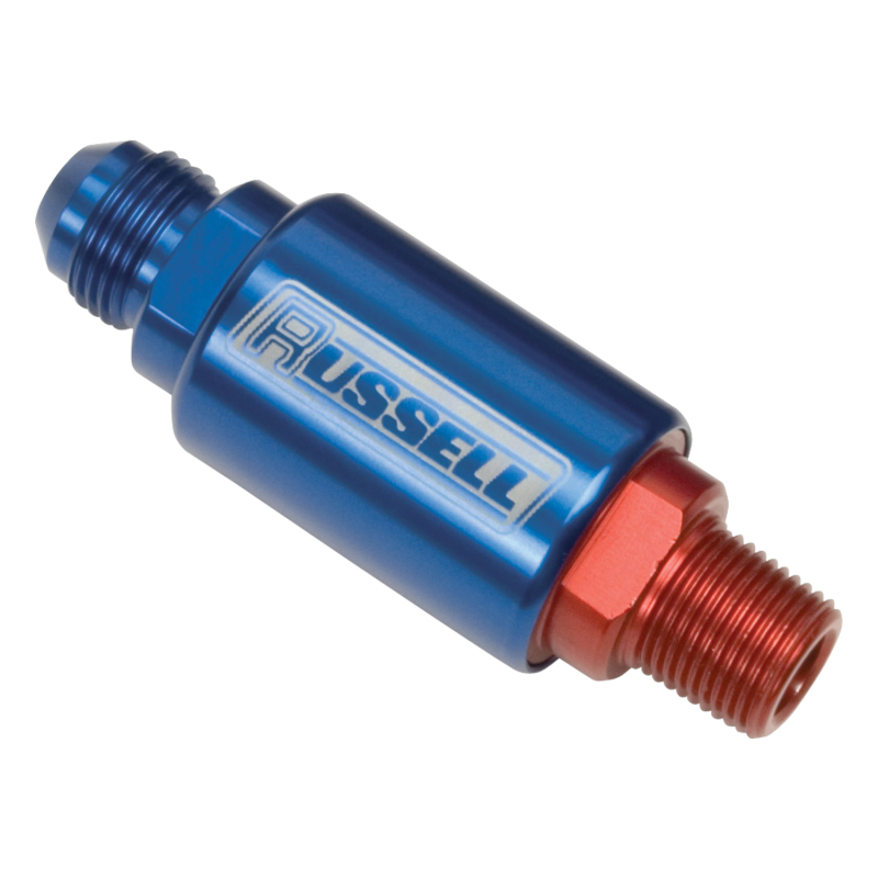 Russell Performance Red/Blue Anodized (3in Length 1-1/4in dia. -6 x 3/8in male NPT inlet/outlet) thumbnail 4
