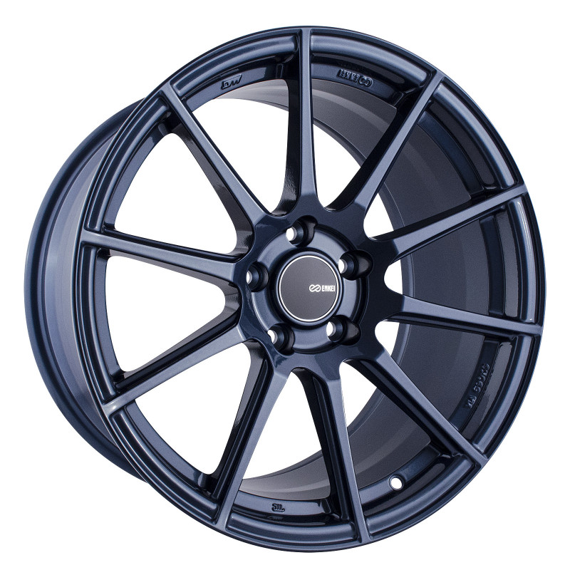 Enkei TS10 18x9.5 35mm Offset 5x114.3 Bolt Pattern 72.6mm Bore Dia Blue Silver Wheel