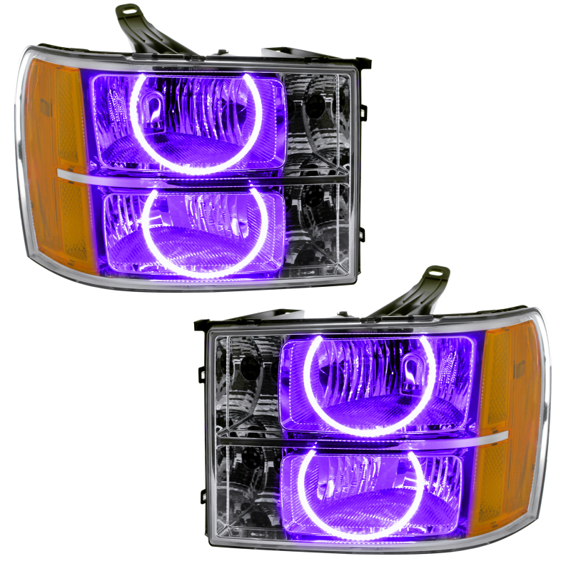 Oracle Lighting 07-13 GMC Sierra Pre-Assembled LED Halo Headlights -UV/Purple thumbnail 2
