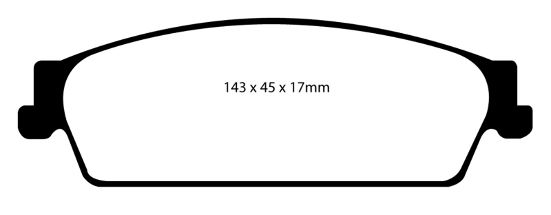 EBC 09-14 Cadillac Escalade 6.0 Hybrid Yellowstuff Rear Brake Pads thumbnail 2