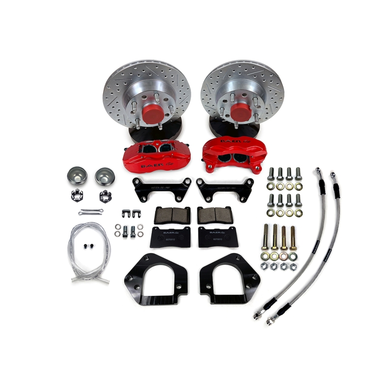 Baer Brakes 64-72 Buick Skylark 11in SS4 Int Hub Front SDZ Brake Kit - Hugger Orange