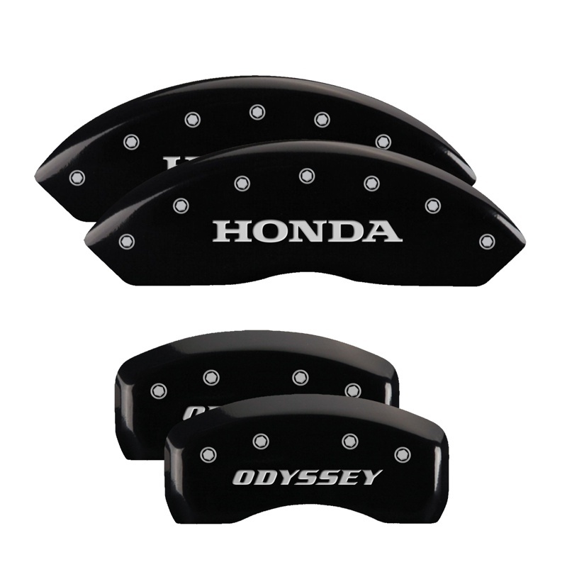 MGP 4 Caliper Covers Engraved Front Honda Engraved Rear Odyssey Black finish silver ch thumbnail 6
