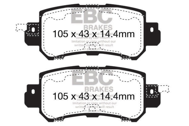 EBC 12+ Mazda CX-5 2 Redstuff Rear Brake Pads thumbnail 4