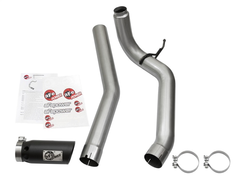 aFe LARGE Bore HD DPF-Back SS Exhaust w/ Black Tip 2016 Nissan Titan XD V8-5.0L (td) thumbnail 4