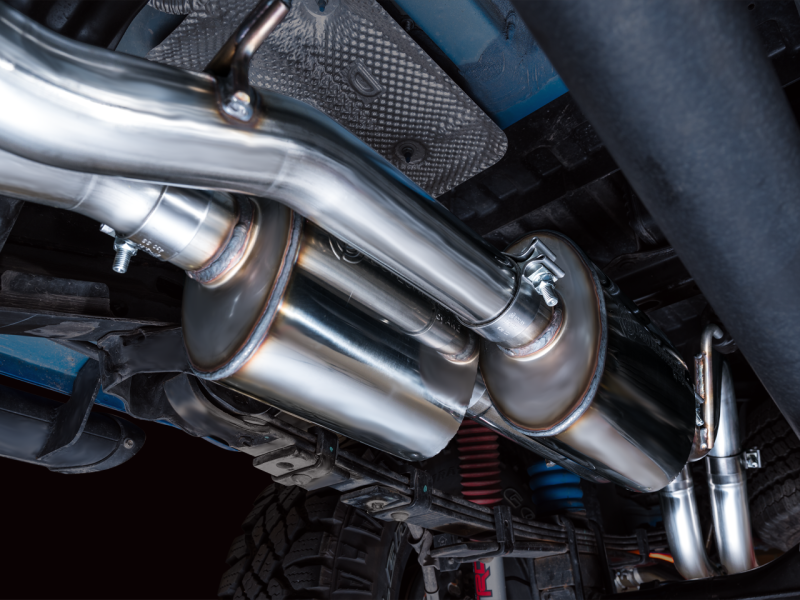 AWE Tuning 16-22 Toyota Tacoma 0FG Cat-Back Exhaust w/ BashGuard - Dual Diamond Black Tips thumbnail 8