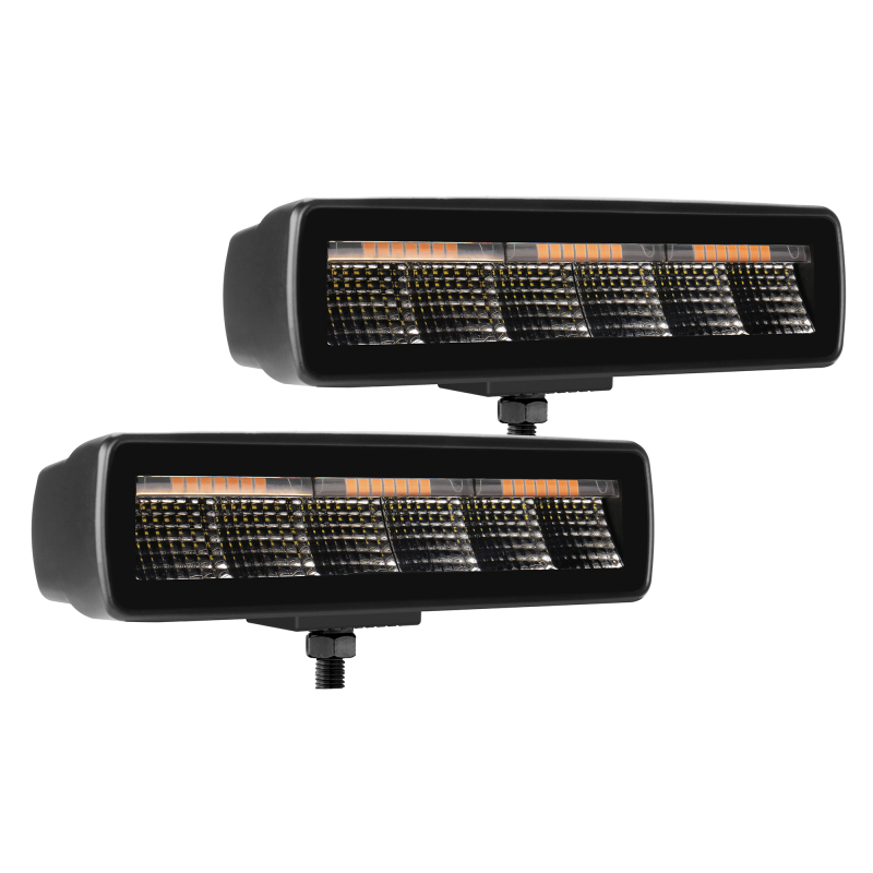 Go Rhino Xplor Blackout Combo Series Sixline LED Flood Lights w/Amber (Surface Mount) - Blk (Pair) thumbnail 5