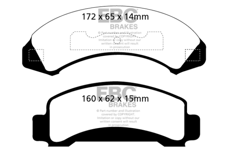 EBC 87-88 Ford Aerostar 2.3 Ultimax2 Front Brake Pads thumbnail 3