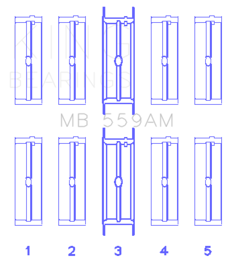 King Engine Bearings Ford 330/352/360/390/410/428 Engine (Size 020) Main Bearing Set thumbnail 2